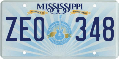 MS license plate ZEO348