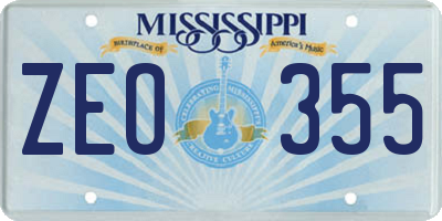 MS license plate ZEO355