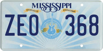 MS license plate ZEO368
