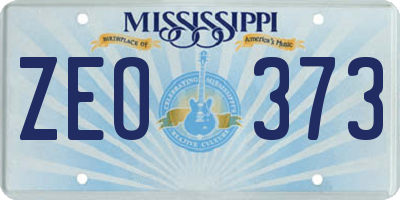 MS license plate ZEO373