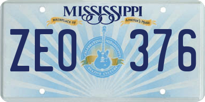 MS license plate ZEO376