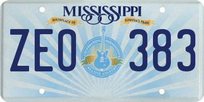 MS license plate ZEO383
