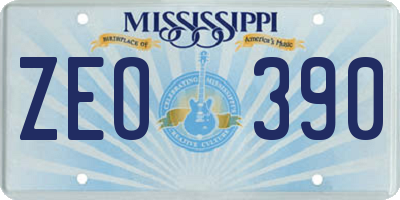 MS license plate ZEO390