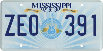 MS license plate ZEO391