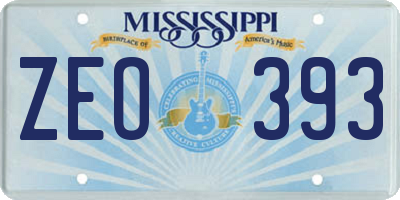 MS license plate ZEO393