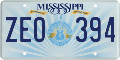 MS license plate ZEO394