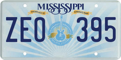 MS license plate ZEO395