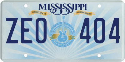 MS license plate ZEO404
