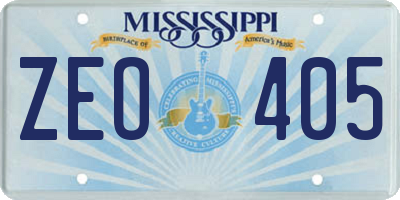 MS license plate ZEO405