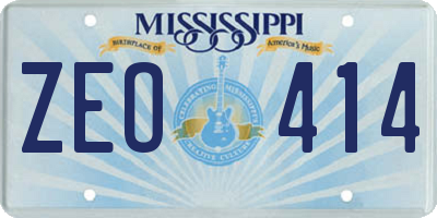 MS license plate ZEO414