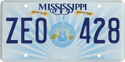 MS license plate ZEO428