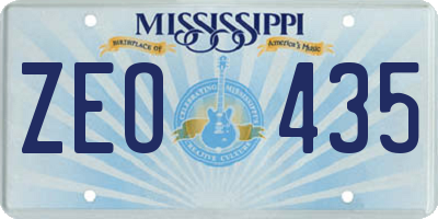 MS license plate ZEO435