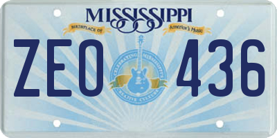 MS license plate ZEO436