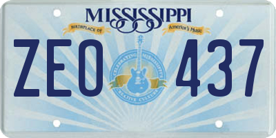 MS license plate ZEO437