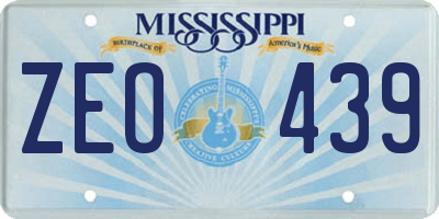 MS license plate ZEO439