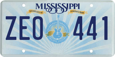 MS license plate ZEO441