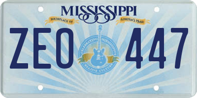 MS license plate ZEO447