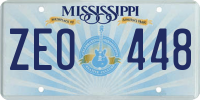 MS license plate ZEO448