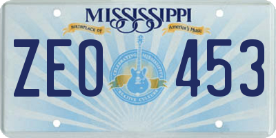 MS license plate ZEO453