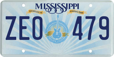MS license plate ZEO479