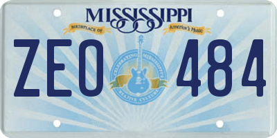 MS license plate ZEO484