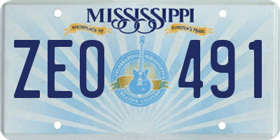 MS license plate ZEO491