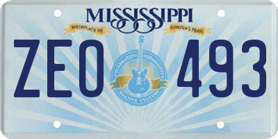 MS license plate ZEO493