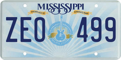 MS license plate ZEO499