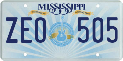 MS license plate ZEO505