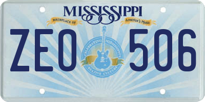 MS license plate ZEO506