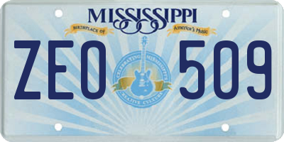 MS license plate ZEO509