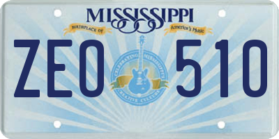 MS license plate ZEO510