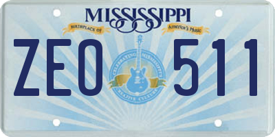 MS license plate ZEO511