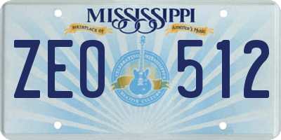 MS license plate ZEO512