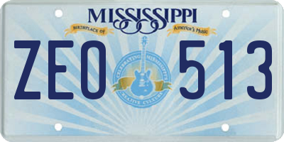 MS license plate ZEO513