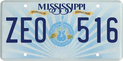 MS license plate ZEO516