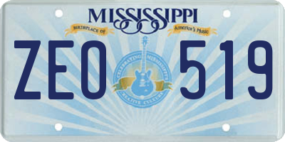MS license plate ZEO519