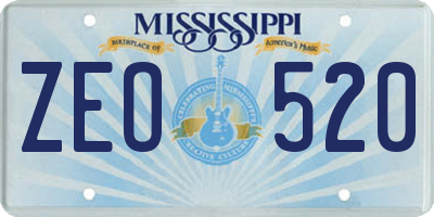 MS license plate ZEO520