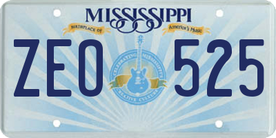 MS license plate ZEO525