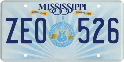 MS license plate ZEO526