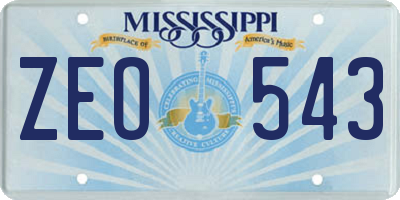 MS license plate ZEO543