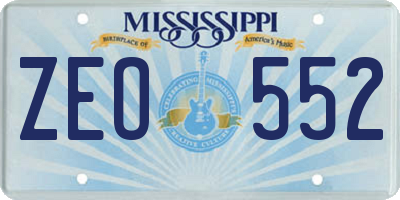MS license plate ZEO552