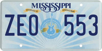 MS license plate ZEO553