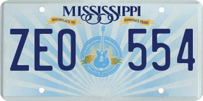 MS license plate ZEO554