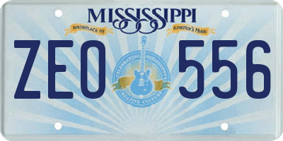 MS license plate ZEO556