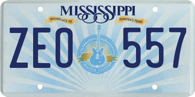 MS license plate ZEO557