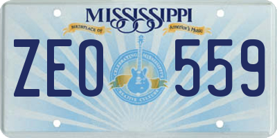 MS license plate ZEO559