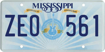 MS license plate ZEO561