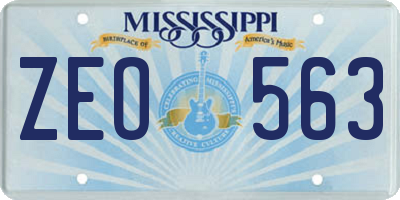 MS license plate ZEO563
