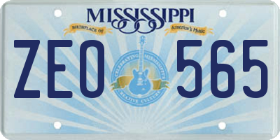 MS license plate ZEO565